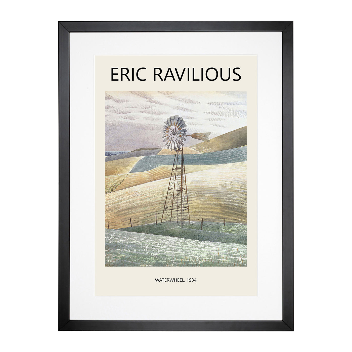 Furlongs Waterwheel Print By Eric Ravilious Framed Print Main Image