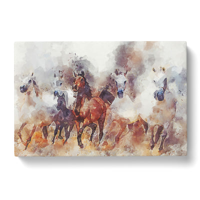 Galloping Horses In Abstract Canvas Print Main Image