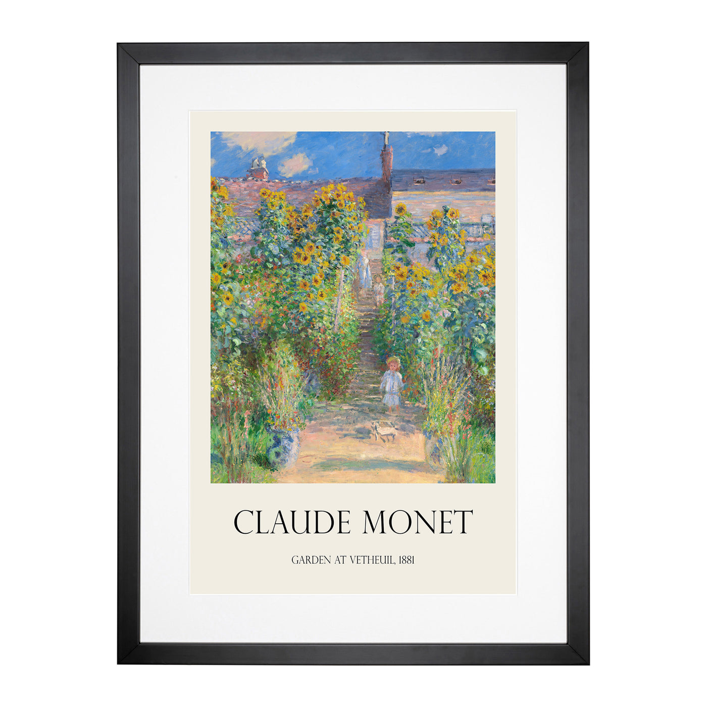 Garden At Vetheuil Print By Claude Monet Framed Print Main Image