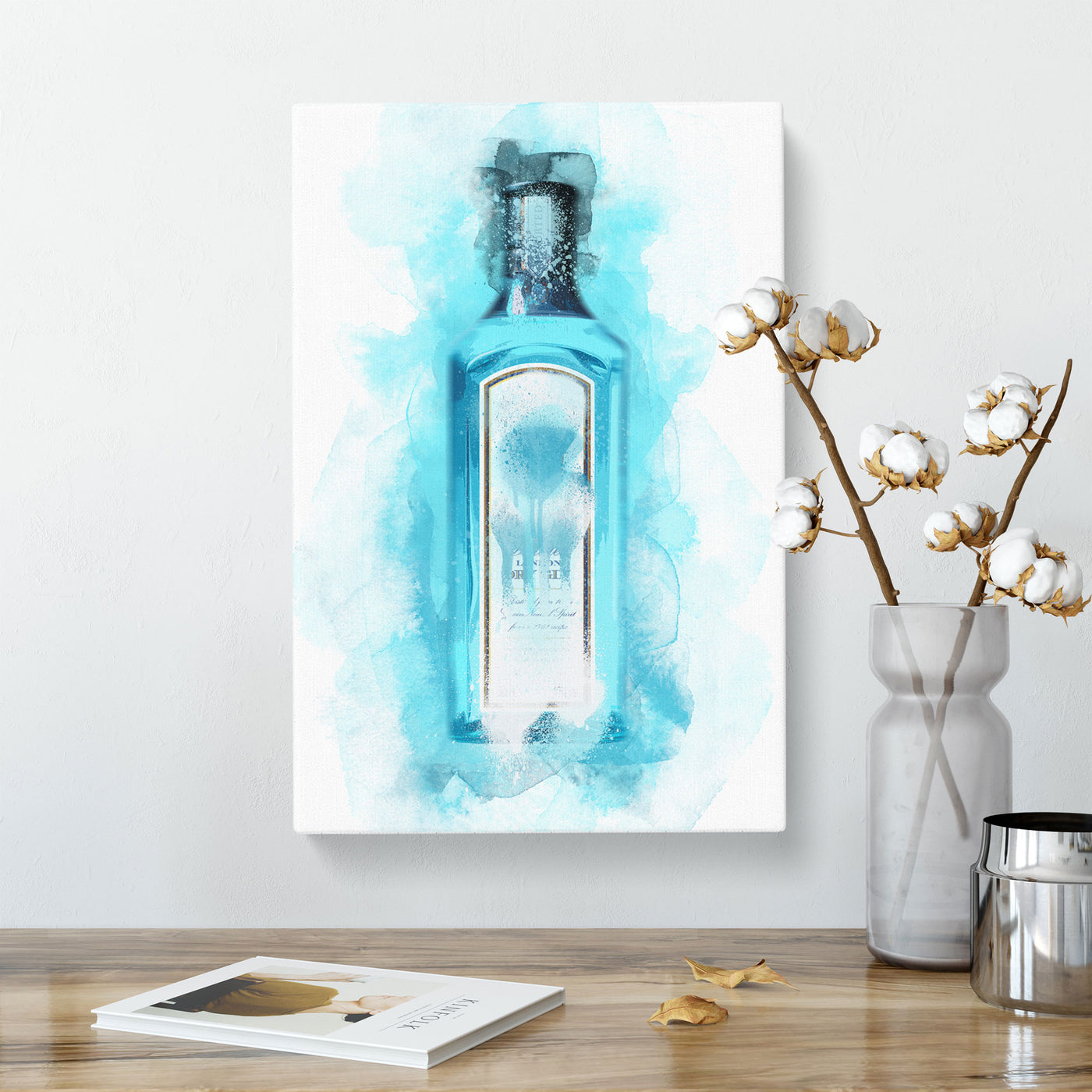 Gin Bottle Blue