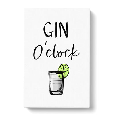 Gin O'Clock Typography Canvas Print Main Image