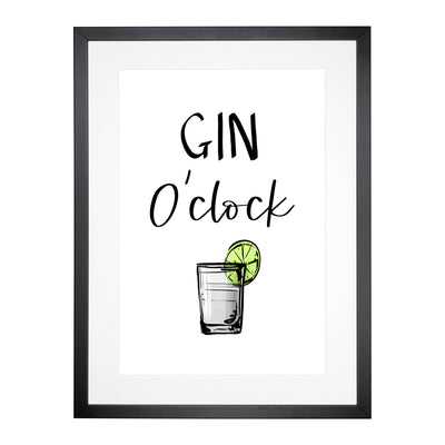 Gin O'Clock Typography Framed Print Main Image