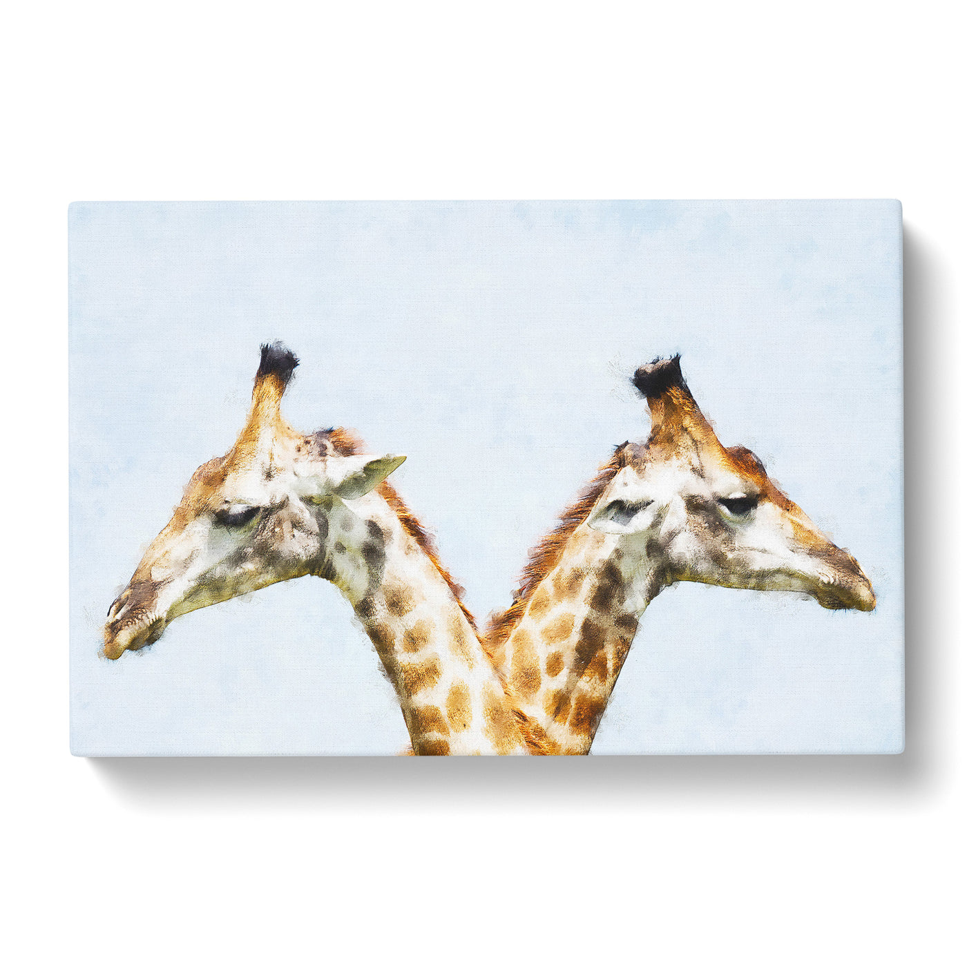 Giraffes Looking Both Ways Paintingcan Canvas Print Main Image