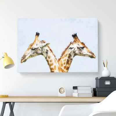 Giraffes Looking Both Ways