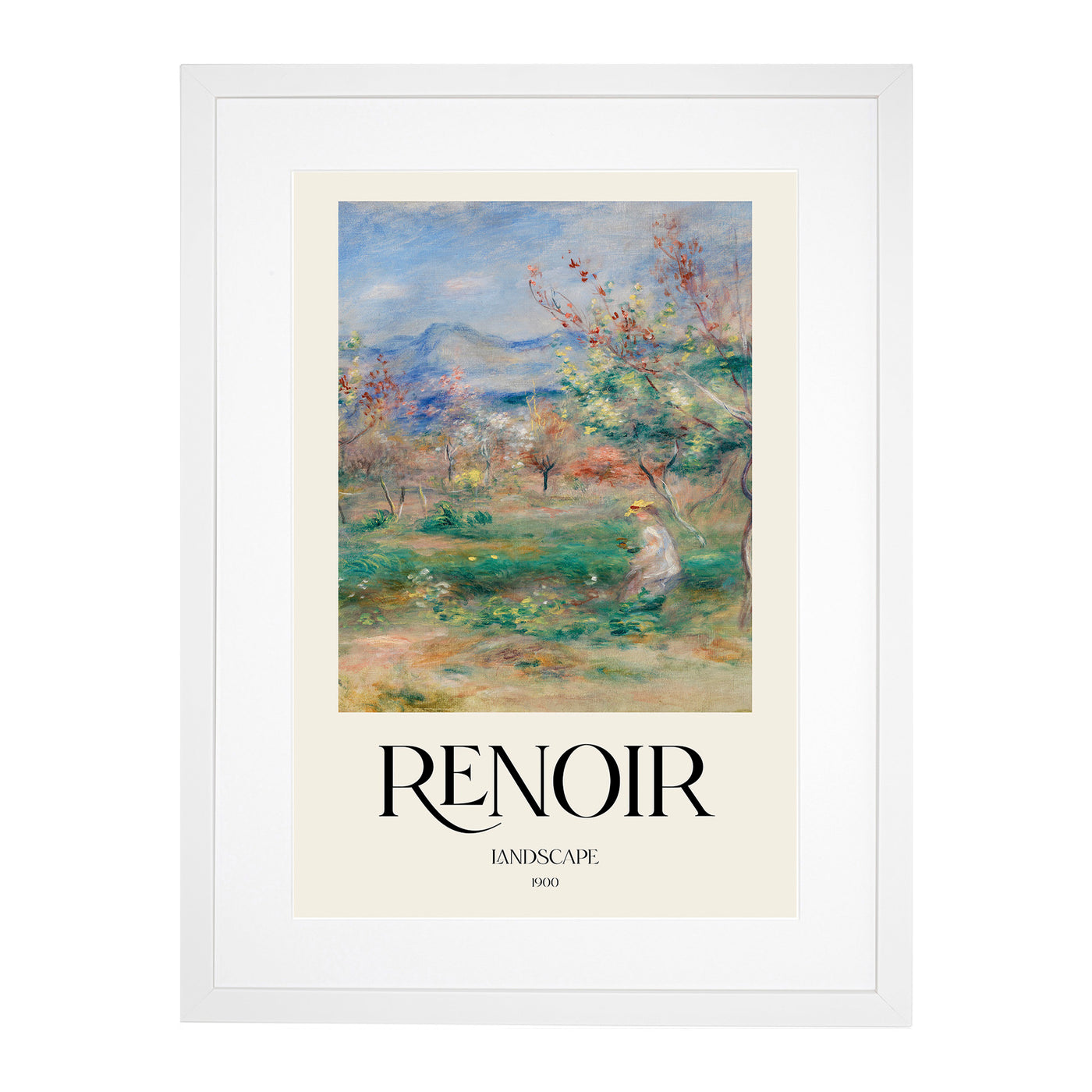 Girl In A Landscape Print By Pierre-Auguste Renoir