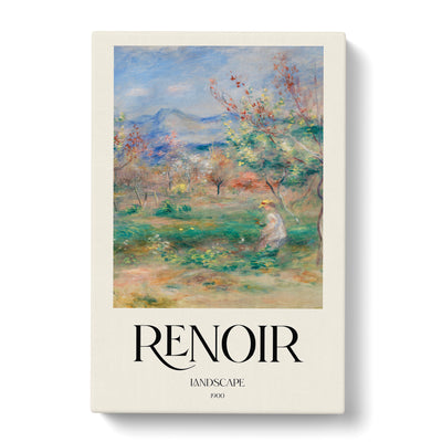 Girl In A Landscape Print By Pierre-Auguste Renoir Canvas Print Main Image