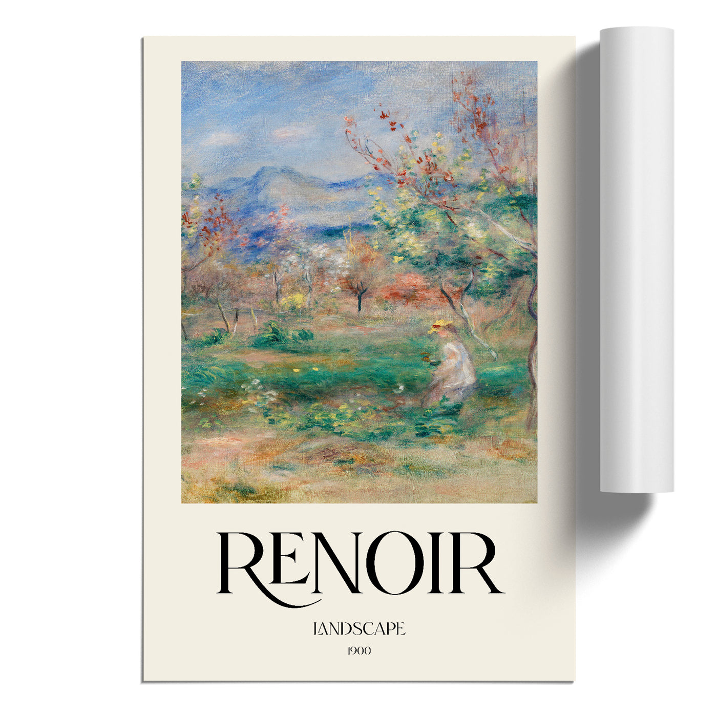 Girl In A Landscape Print By Pierre-Auguste Renoir