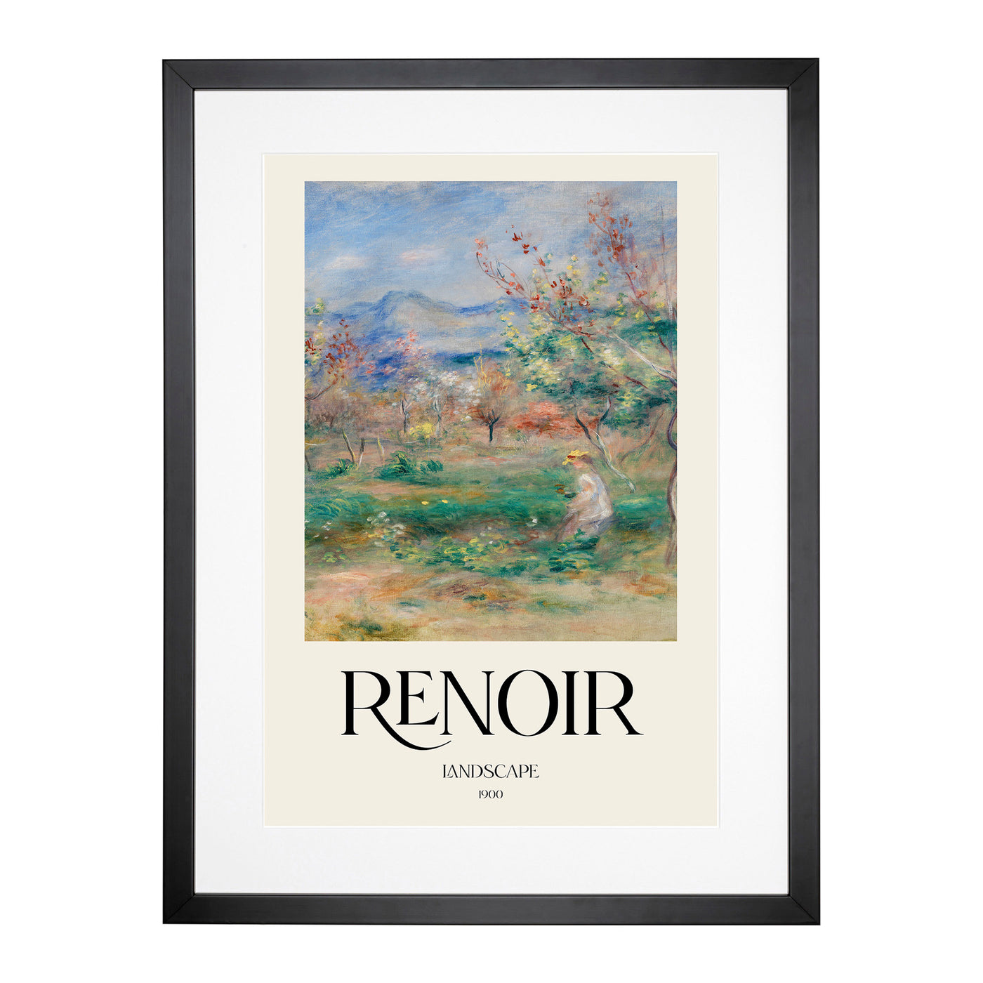 Girl In A Landscape Print By Pierre-Auguste Renoir Framed Print Main Image