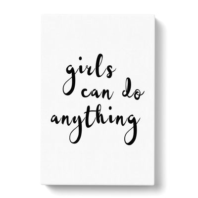 Girls Can Do Anything Typography Canvas Print Main Image