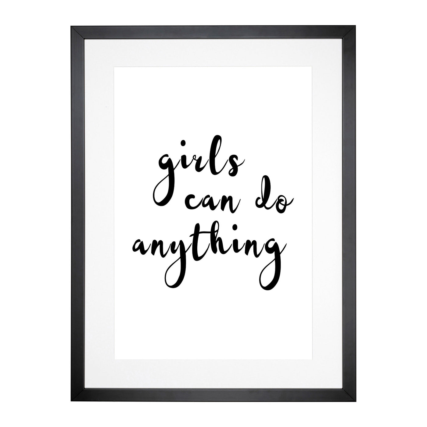 Girls Can Do Anything Typography Framed Print Main Image