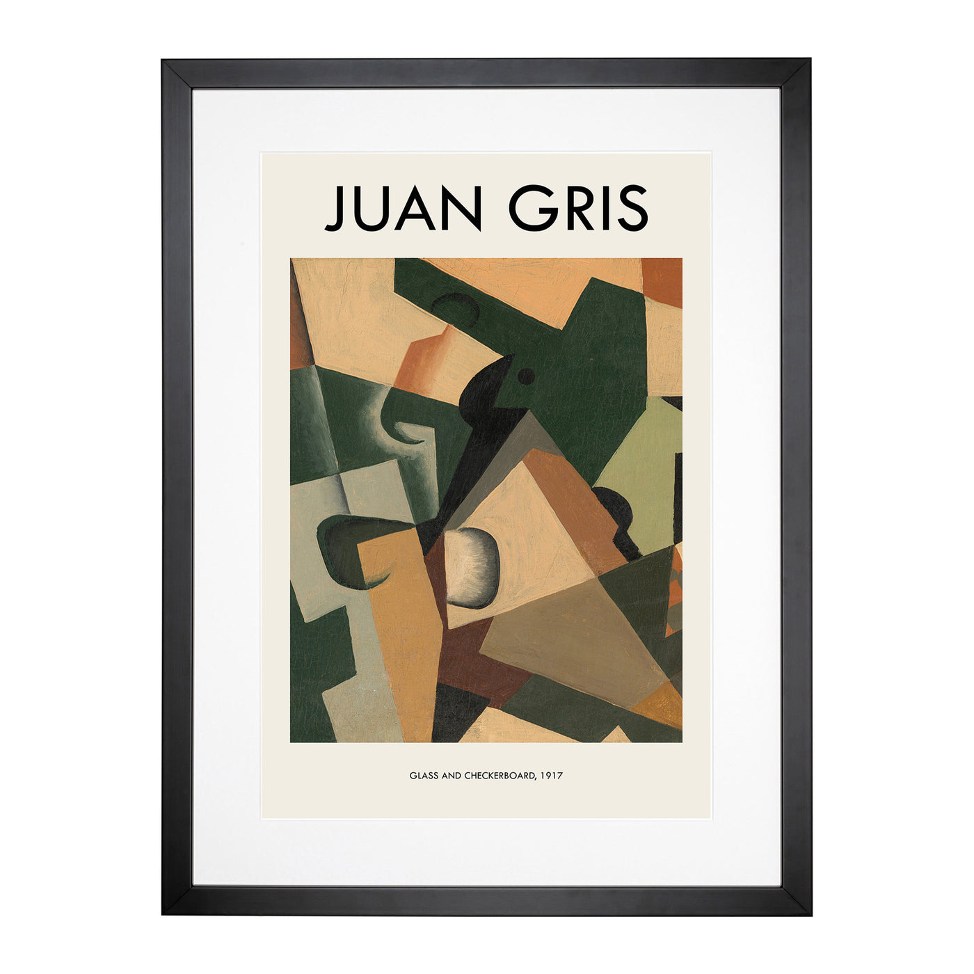 Glass And Checkerboard Print By Juan Gris Framed Print Main Image