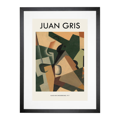 Glass And Checkerboard Print By Juan Gris Framed Print Main Image