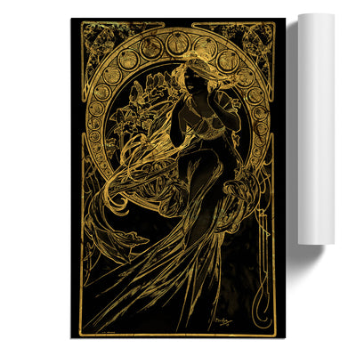 Golden Lady By Alphonse Mucha