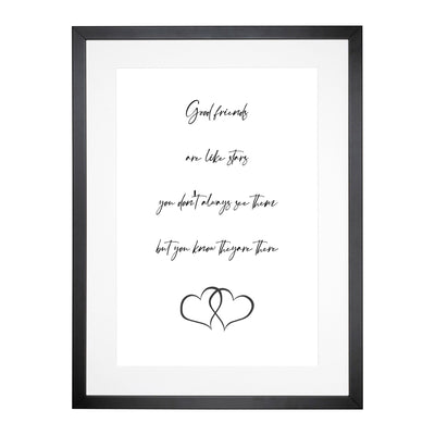 Good Friends Typography Framed Print Main Image