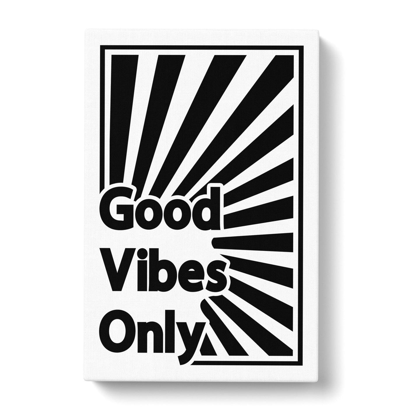 Good Vibes Only Black Rainbow Typography Canvas Print Main Image