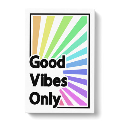 Good Vibes Only Rainbow Typography Canvas Print Main Image