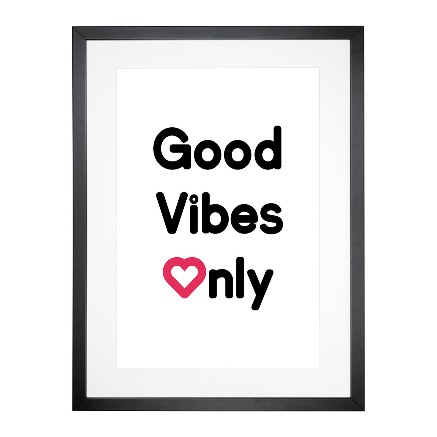 Good Vibes Only Typography Framed Print Main Image