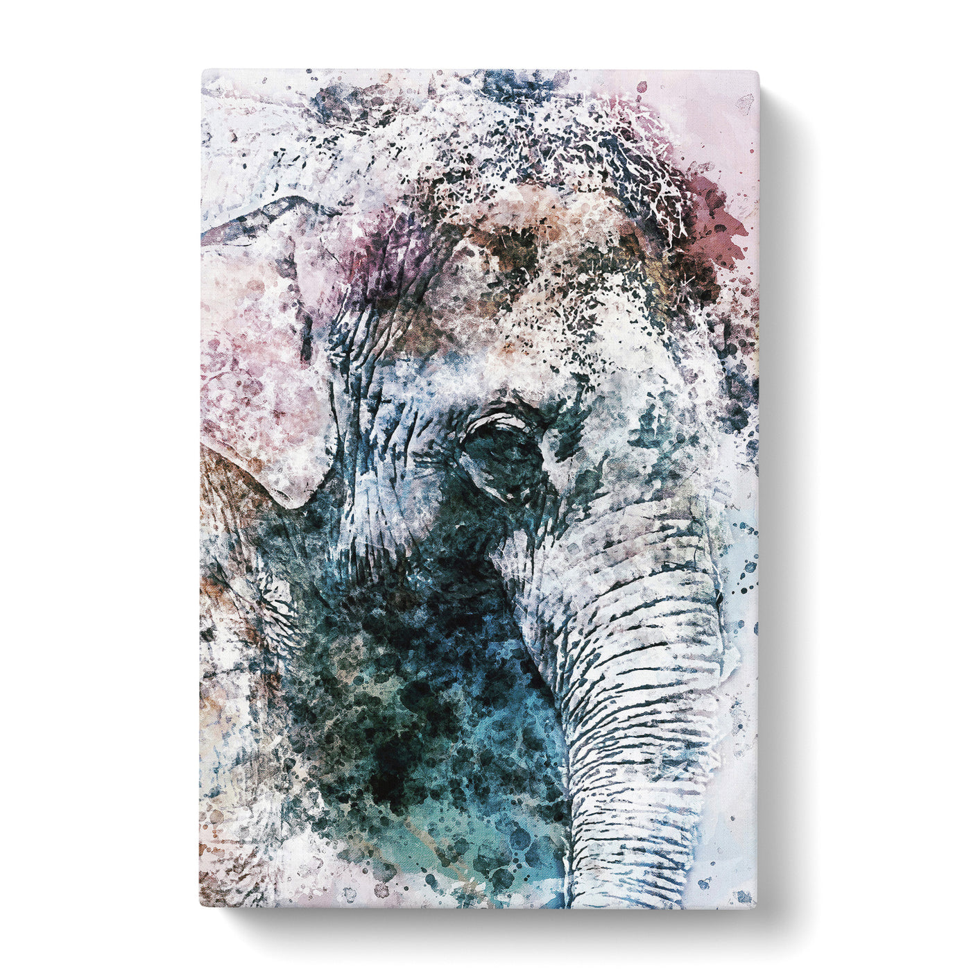 Graceful Elephant Portrait In Abstract Canvas Print Main Image