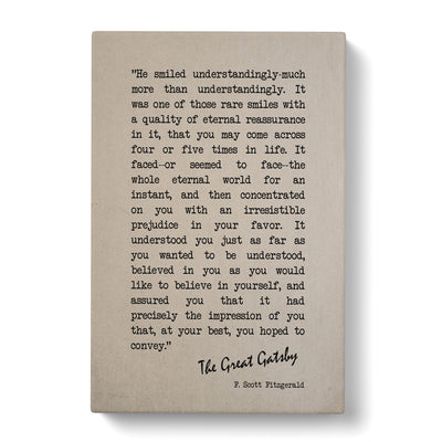 Great Gatsby Quote F. Scott Fitzgerald Typography Canvas Print Main Image