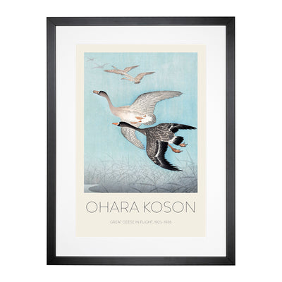 Great Geese In Flight Print By Ohara Koson Framed Print Main Image