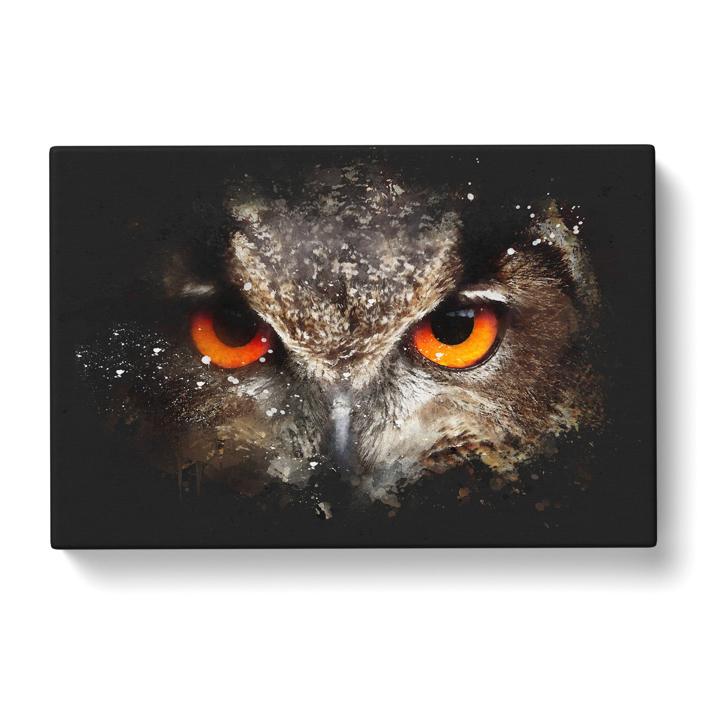 Great Horned Owl Paint Splash Canvas Print Main Image