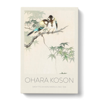 Great Tits In A Maple Tree Print By Ohara Koson Canvas Print Main Image