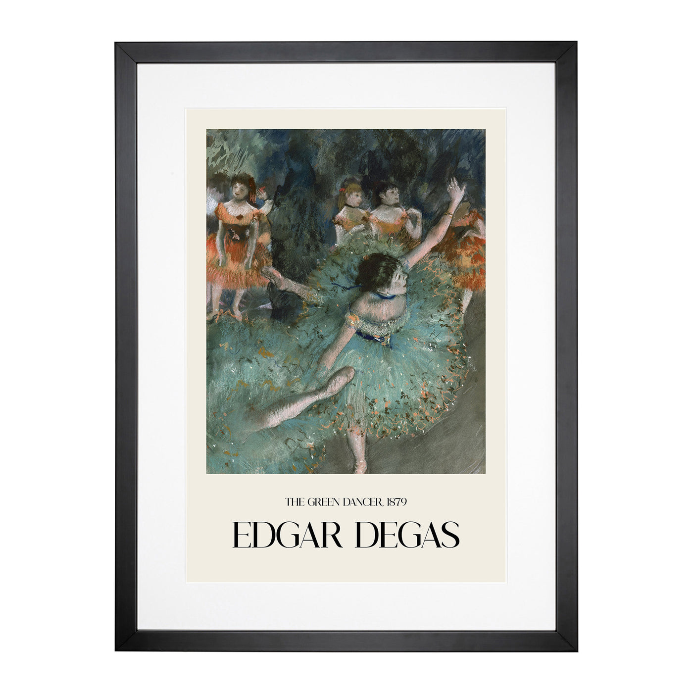 Green Ballet Ballerina Dancers Print By Edgar Degas Framed Print Main Image