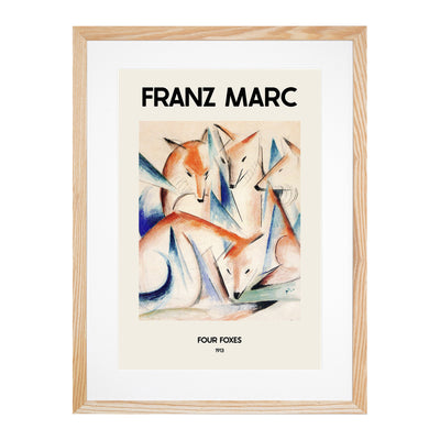 Group Of Foxes Print By Franz Marc