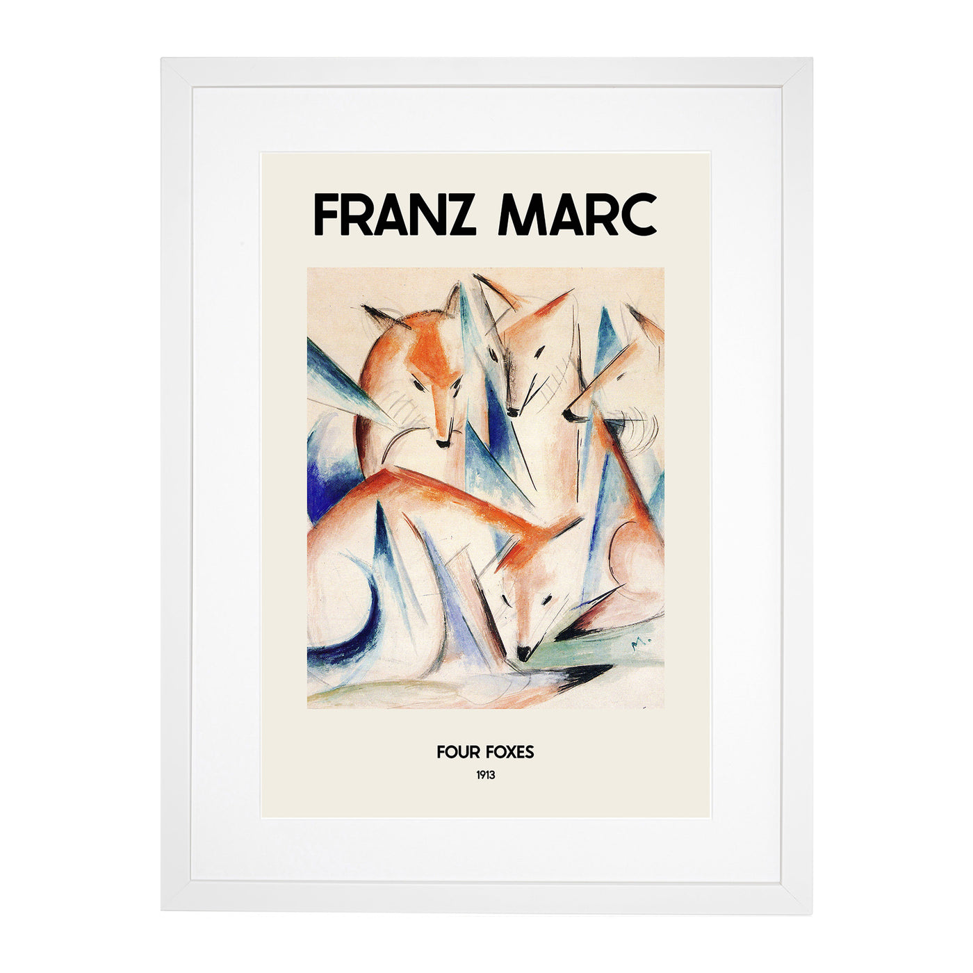Group Of Foxes Print By Franz Marc