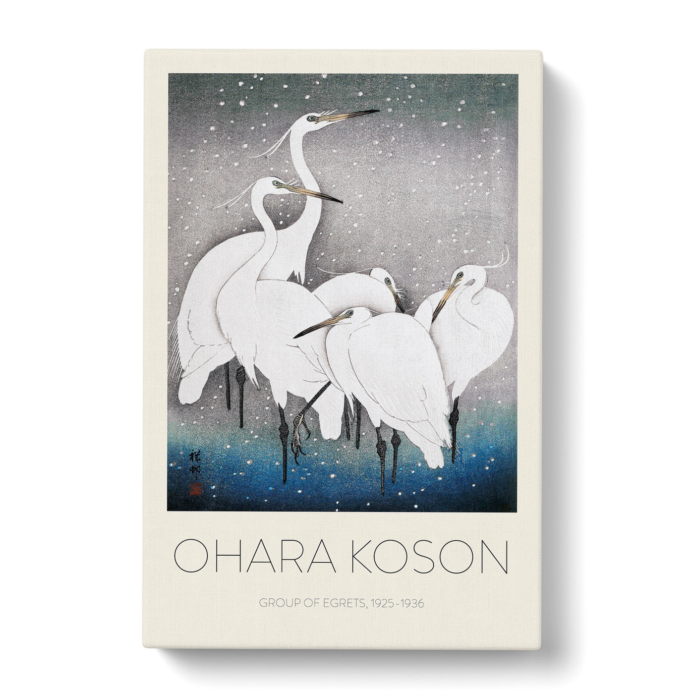 Group Of Egrets Print By Ohara Koson Canvas Print Main Image