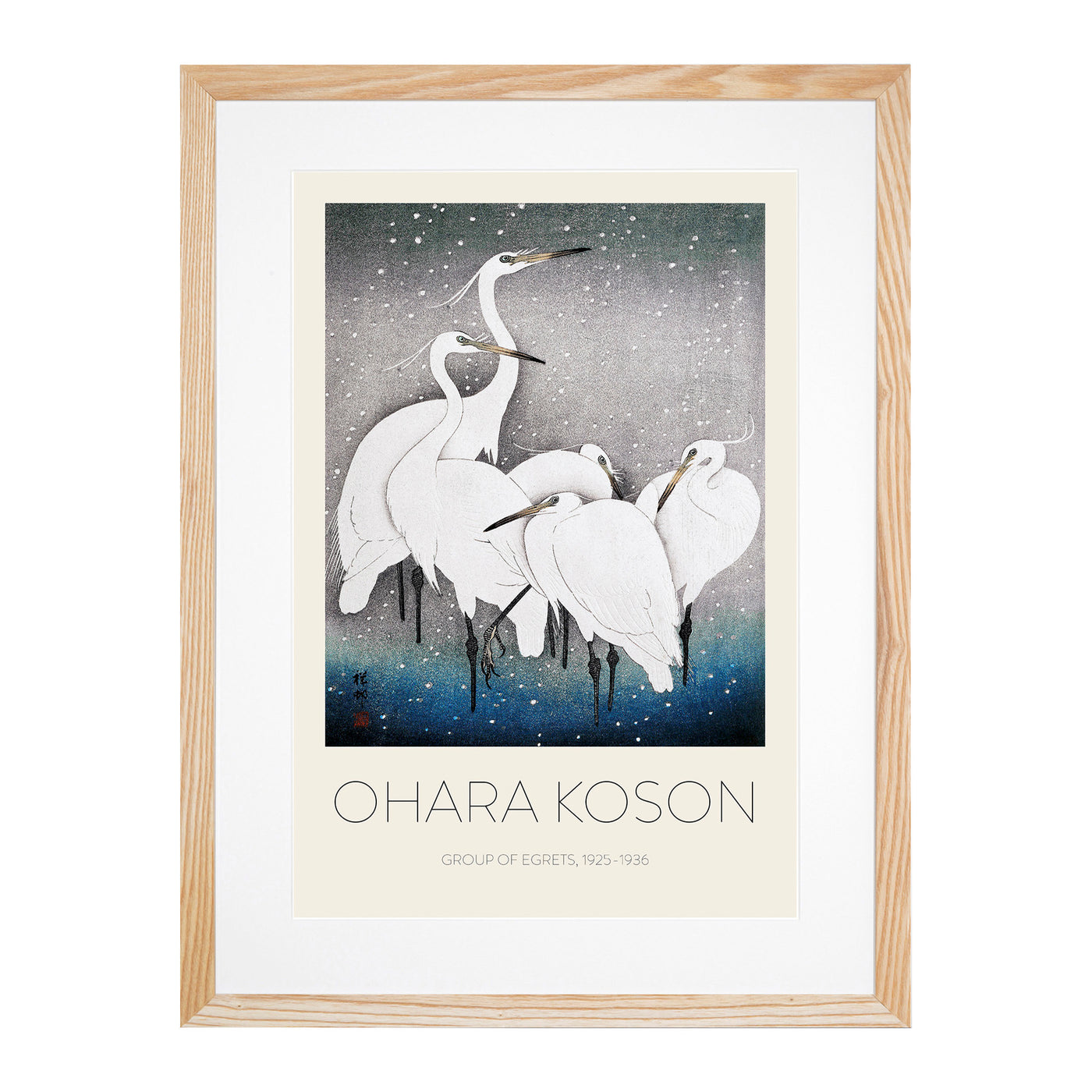 Group Of Egrets Print By Ohara Koson