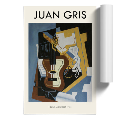 Guitar With Clarinet Print By Juan Gris