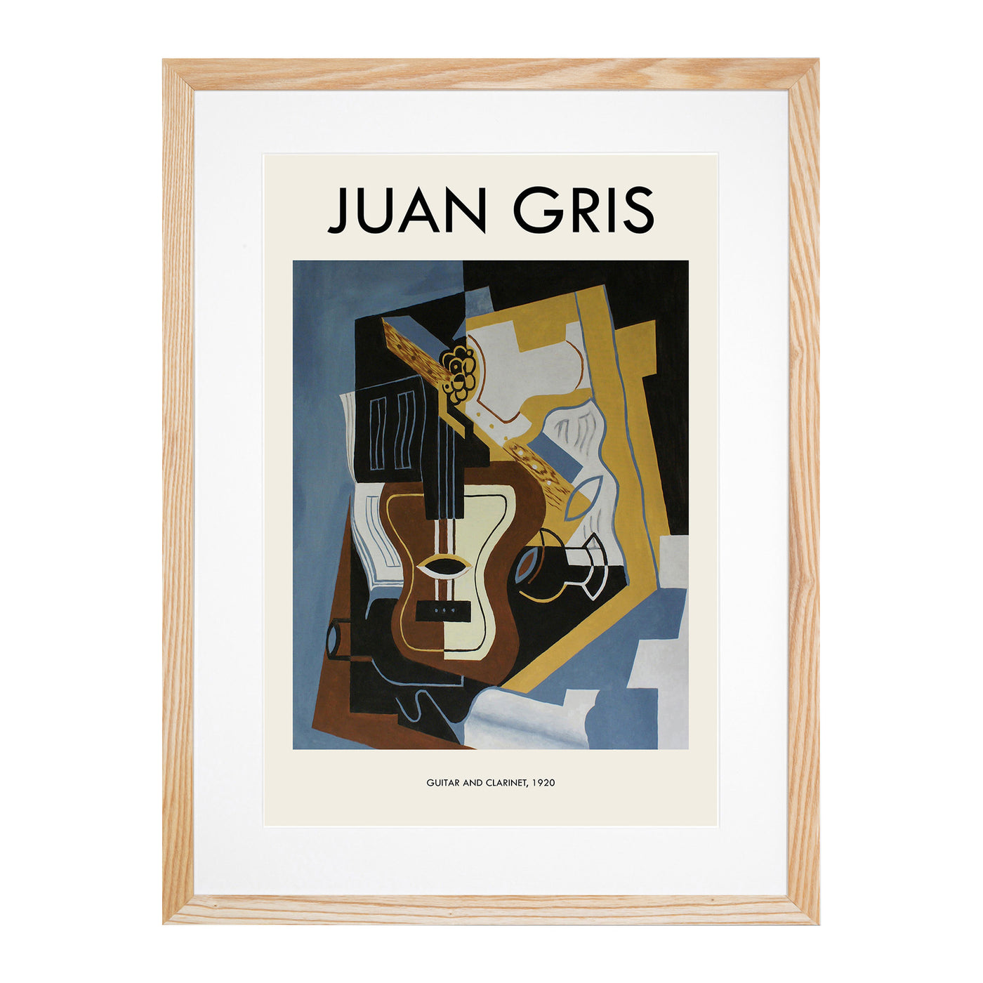 Guitar With Clarinet Print By Juan Gris