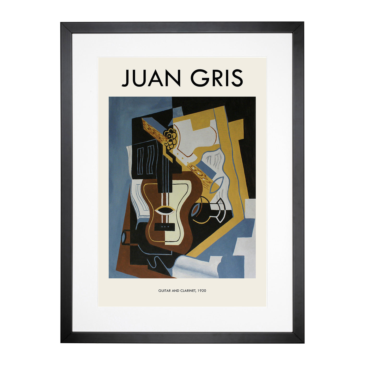 Guitar With Clarinet Print By Juan Gris Framed Print Main Image