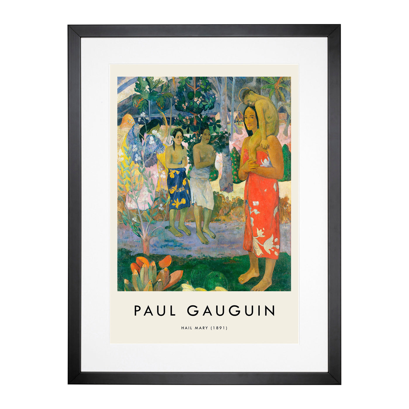 Hail Mary Print By Paul Gauguin Framed Print Main Image