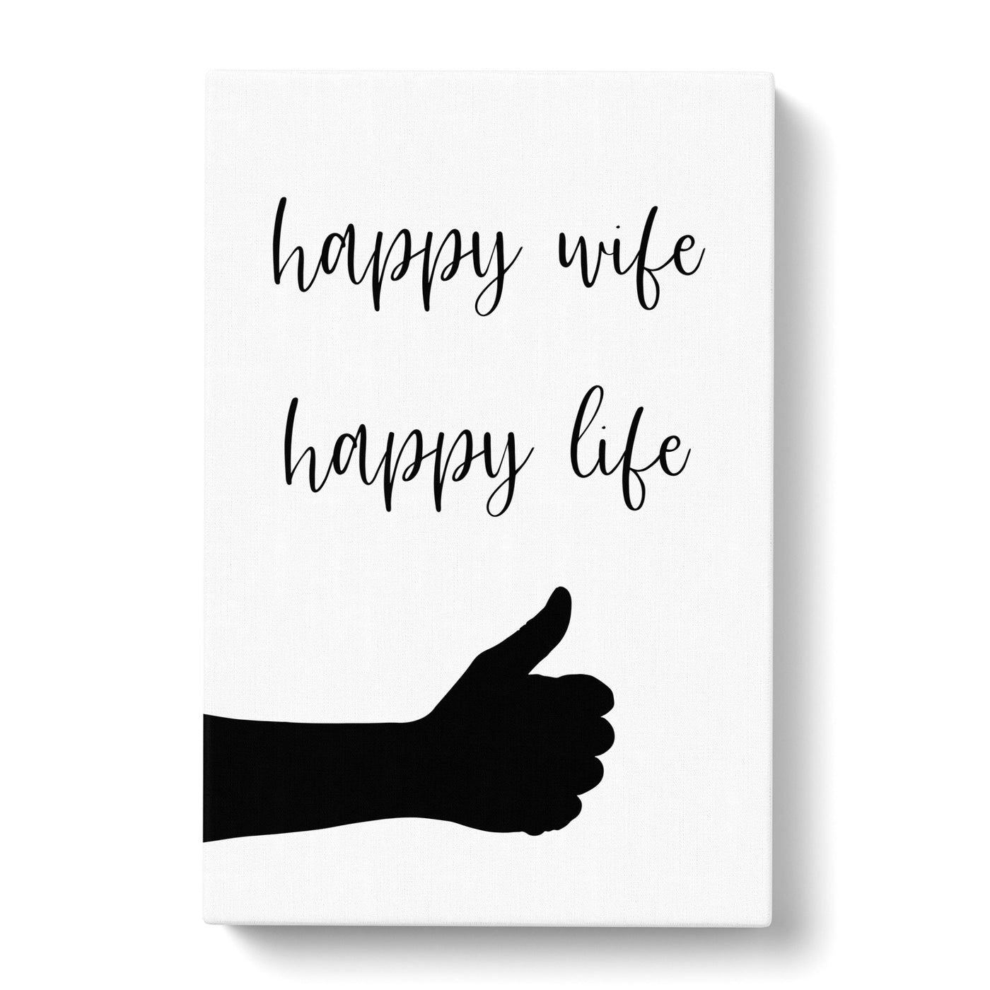 Happy Wife Happy Life Typography Canvas Print Main Image