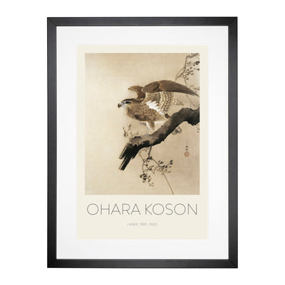 Hawk Print By Ohara Koson Framed Print Main Image