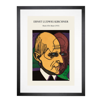 Head Of Dr. Bauer Print By Ernst Ludwig Kirchner Framed Print Main Image