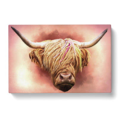 Head Of A Highland Cowadam Bg In Abstractcan Canvas Print Main Image