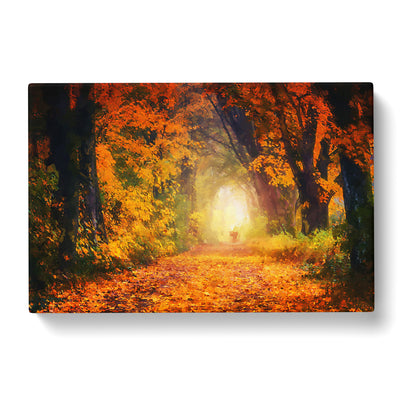 Heading Through An Autumn Forest In Abstract Canvas Print Main Image