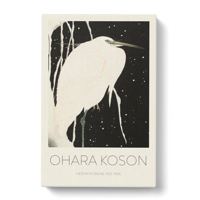 Heron In The Snow Print By Ohara Koson Canvas Print Main Image