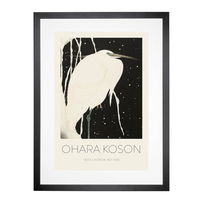 Heron In The Snow Print By Ohara Koson Framed Print Main Image
