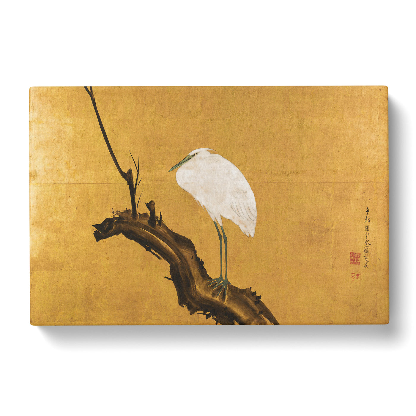 Heron On A Willow Tree Branch By Maruyama Okyo Canvas Print Main Image