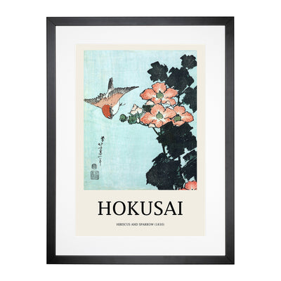 Hibiscus And Sparrow Print By Katsushika Hokusai Framed Print Main Image