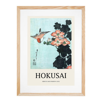 Hibiscus And Sparrow Print By Katsushika Hokusai