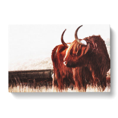 Highland Cow In Scotland In Abstractcan Canvas Print Main Image