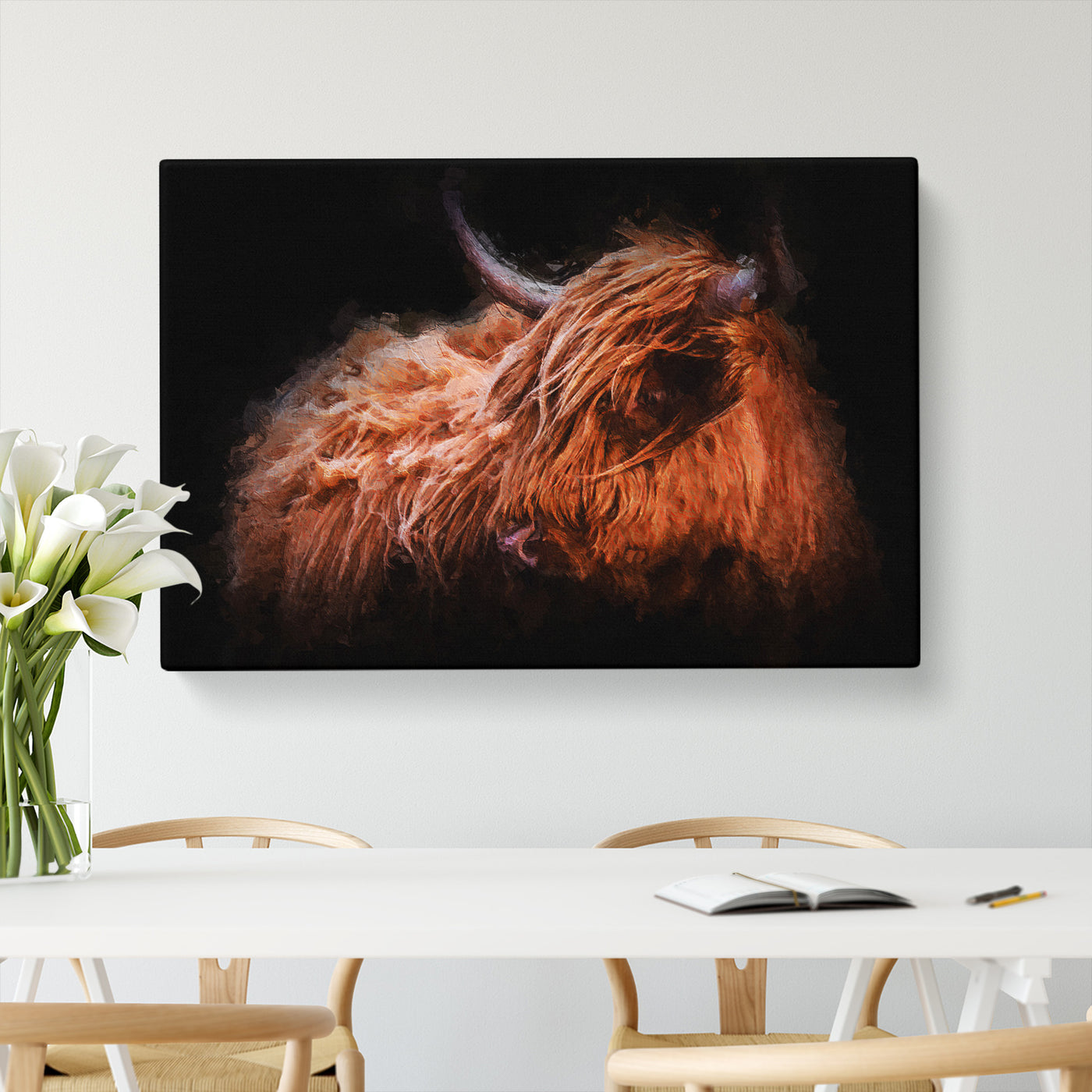 Highland Cow In The Shadows