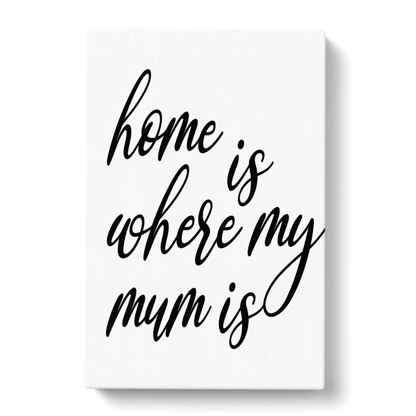 Home Is Where My Mum Is Typography Canvas Print Main Image