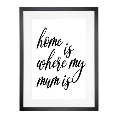 Home Is Where My Mum Is Typography Framed Print Main Image