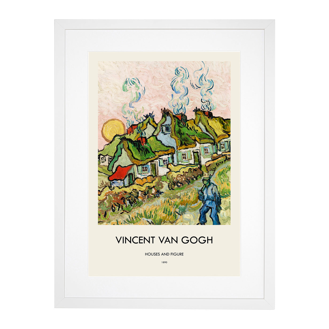 Houses And Figure Print By Vincent Van Gogh